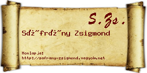 Sáfrány Zsigmond névjegykártya