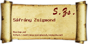 Sáfrány Zsigmond névjegykártya